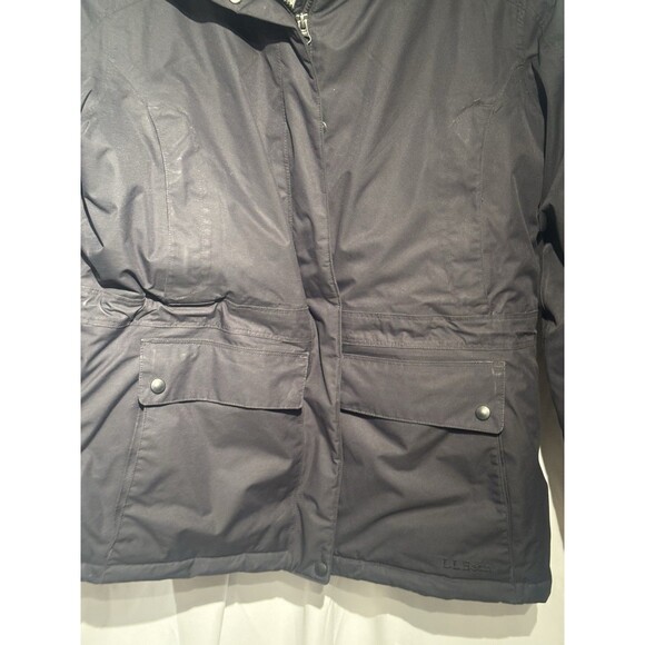 LL Bean Baxter State Tex Parka Womens Lrg Faux Fur Hood Coat Goose Down Jacket - Picture 3 of 12